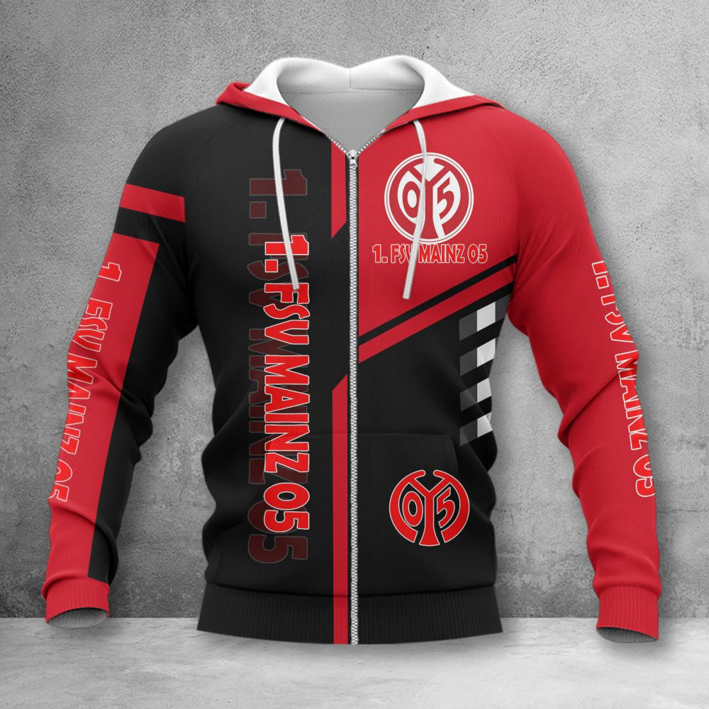 1. FSV Mainz 05 Hoodie Zip Herren | Mainz 05 Kapuzenjacke mit Reißverschluss WINA3468