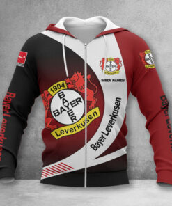 Bayer 04 Leverkusen Hoodie Zip Herren | B04 Kapuzenjacke mit Reißverschluss WINA11453