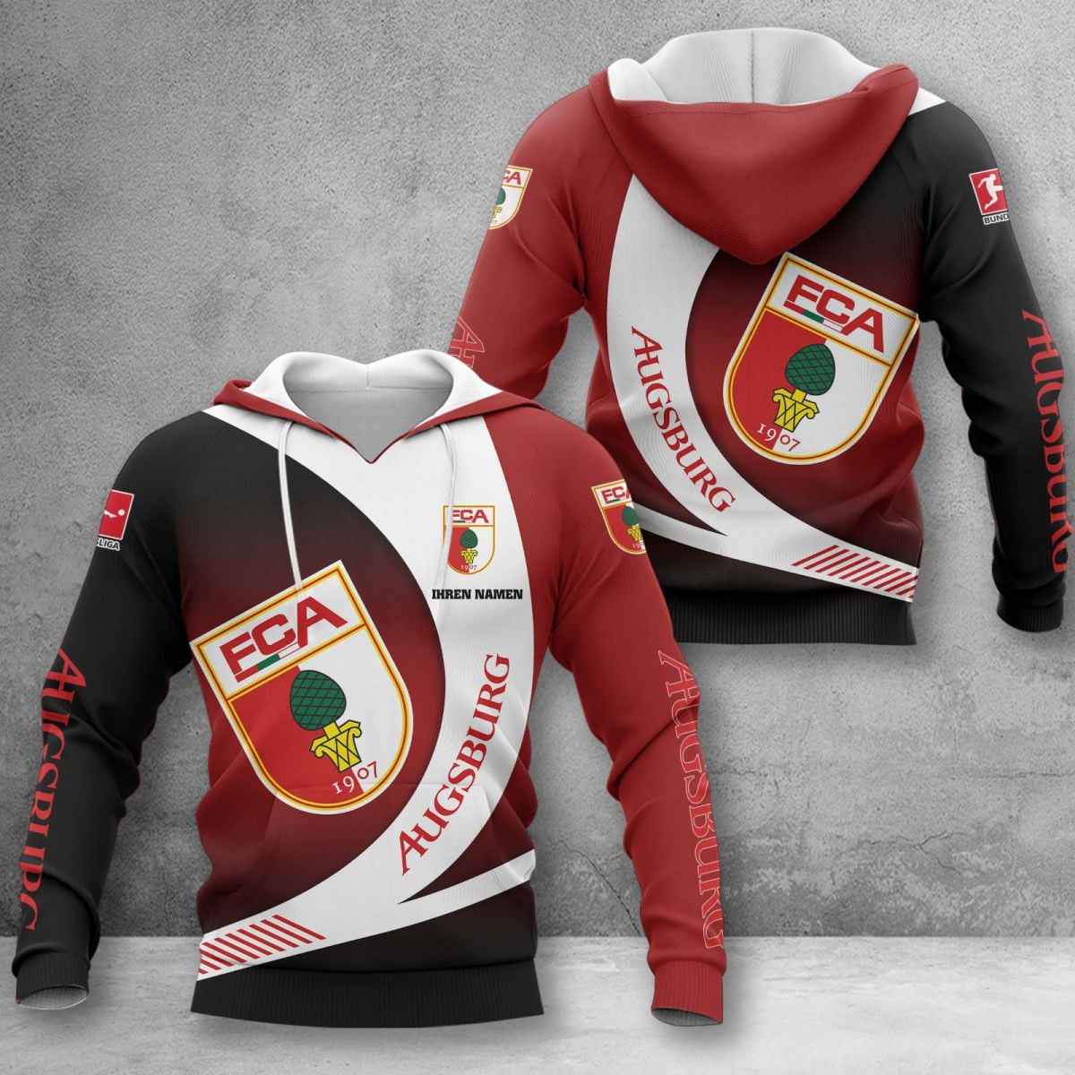 FC Augsburg Hoodie Herren | FCA Kapuzenpullover WINA11457