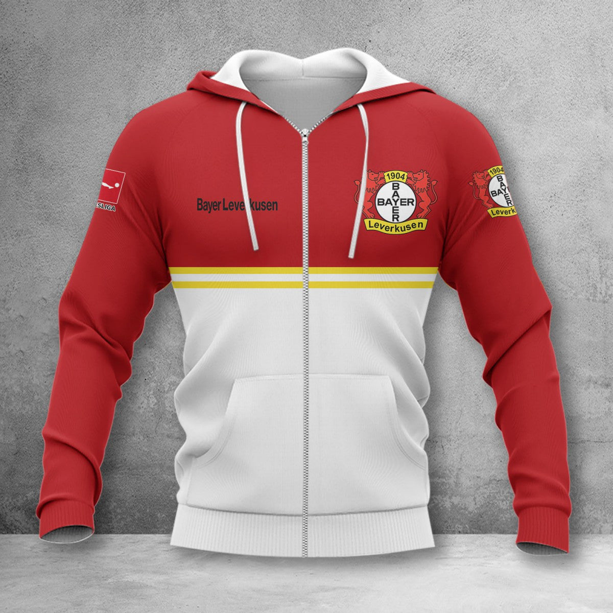 Bayer 04 Leverkusen Hoodie Zip Herren | B04 Kapuzenjacke mit Reißverschluss WINA11835