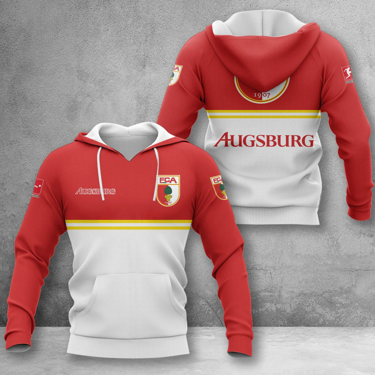 FC Augsburg Hoodie Herren | FCA Kapuzenpullover WINA11839