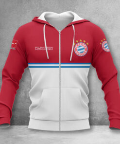 Bayern München Hoodie Zip Herren | FCB Kapuzenjacke mit Reißverschluss WINA11840