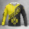 Borussia Dortmund Hoodie Zip Herren | BVB Kapuzenjacke mit Reißverschluss WINA2856