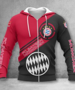Bayern München Hoodie Zip Herren | FCB Kapuzenjacke mit Reißverschluss WINA2860