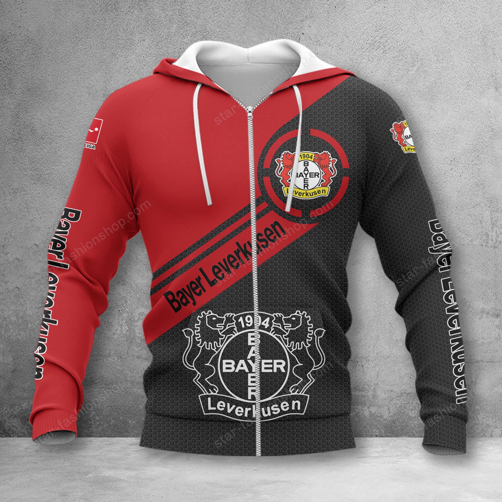 Bayer 04 Leverkusen Hoodie Zip Herren | B04 Kapuzenjacke mit Reißverschluss WINA2855