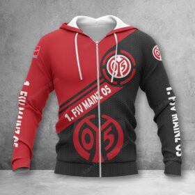 1. FSV Mainz 05 Hoodie Zip Herren | Mainz 05 Kapuzenjacke mit Reißverschluss WINA2854