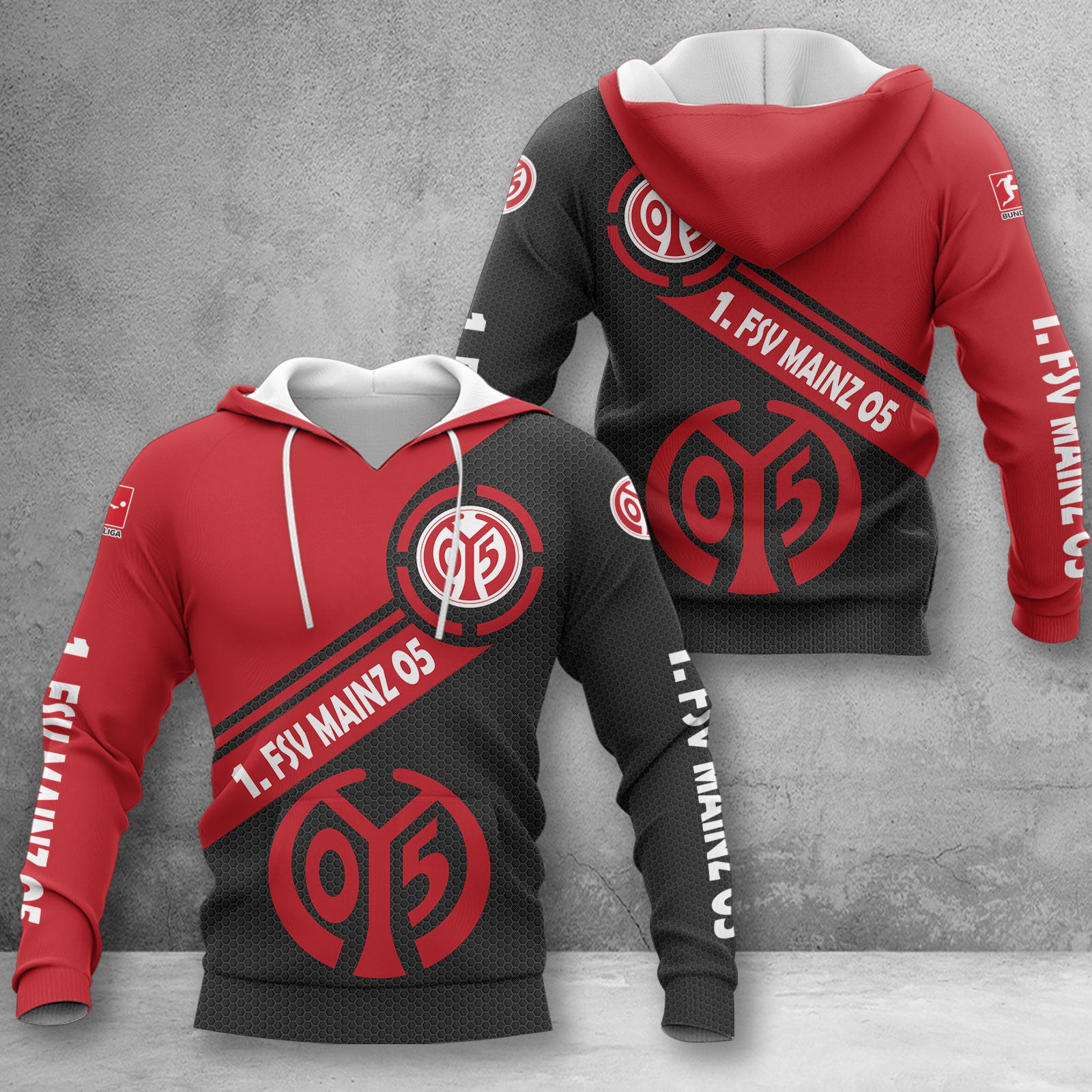 1. FSV Mainz 05 Hoodie Herren | Mainz 05 Kapuzenpullover WINA2854