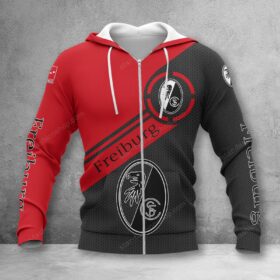 SC Freiburg Hoodie Zip Herren | SCF Kapuzenjacke mit Reißverschluss WINA2863