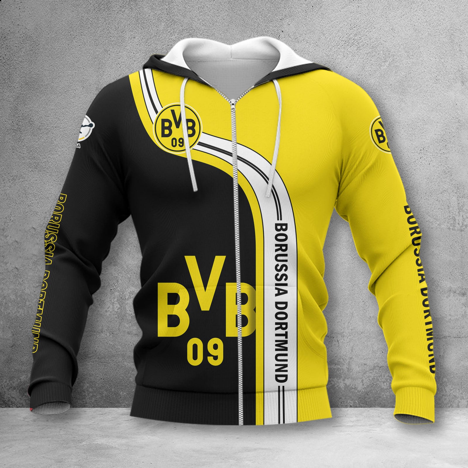 Borussia Dortmund II Hoodie Zip Herren | BVB II Kapuzenjacke mit Reißverschluss WINA2835