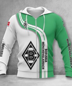 Borussia Mönchengladbach Hoodie Zip Herren | BMG Kapuzenjacke mit Reißverschluss WINA2801