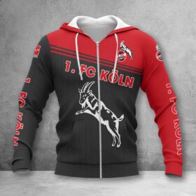 1. FC Köln Hoodie Zip Herren | Effzeh Kapuzenjacke mit Reißverschluss WINA2909