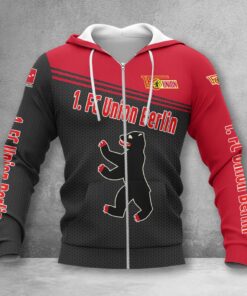 Union Berlin Hoodie Zip Herren | FCU Kapuzenjacke mit Reißverschluss WINA2922
