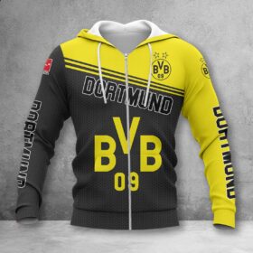 Borussia Dortmund Hoodie Zip Herren | BVB Kapuzenjacke mit Reißverschluss WINA2912