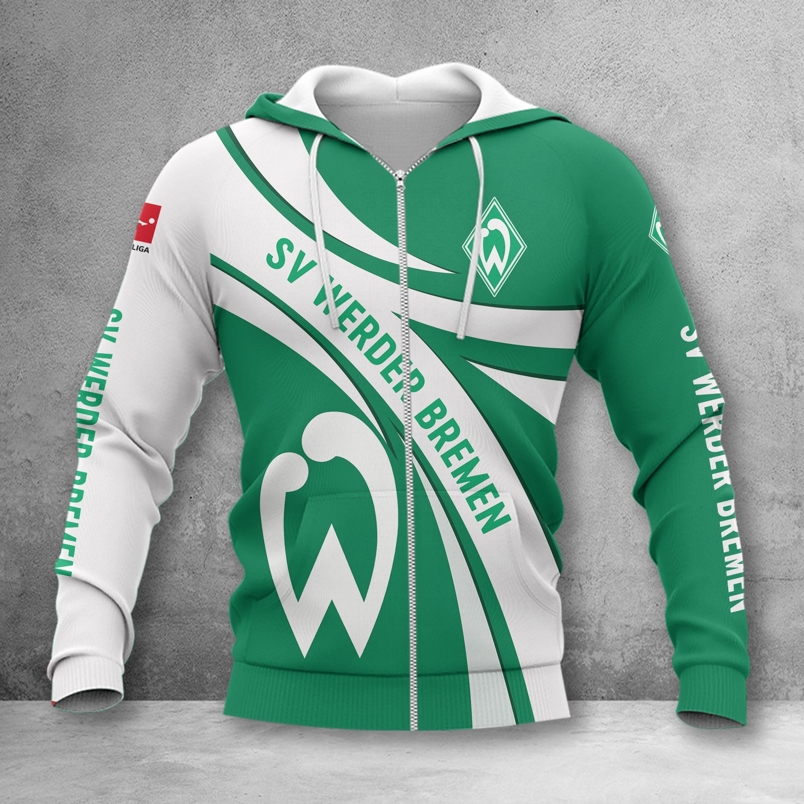 Werder Bremen Hoodie Zip Herren | SVW Kapuzenjacke mit Reißverschluss WINA2461