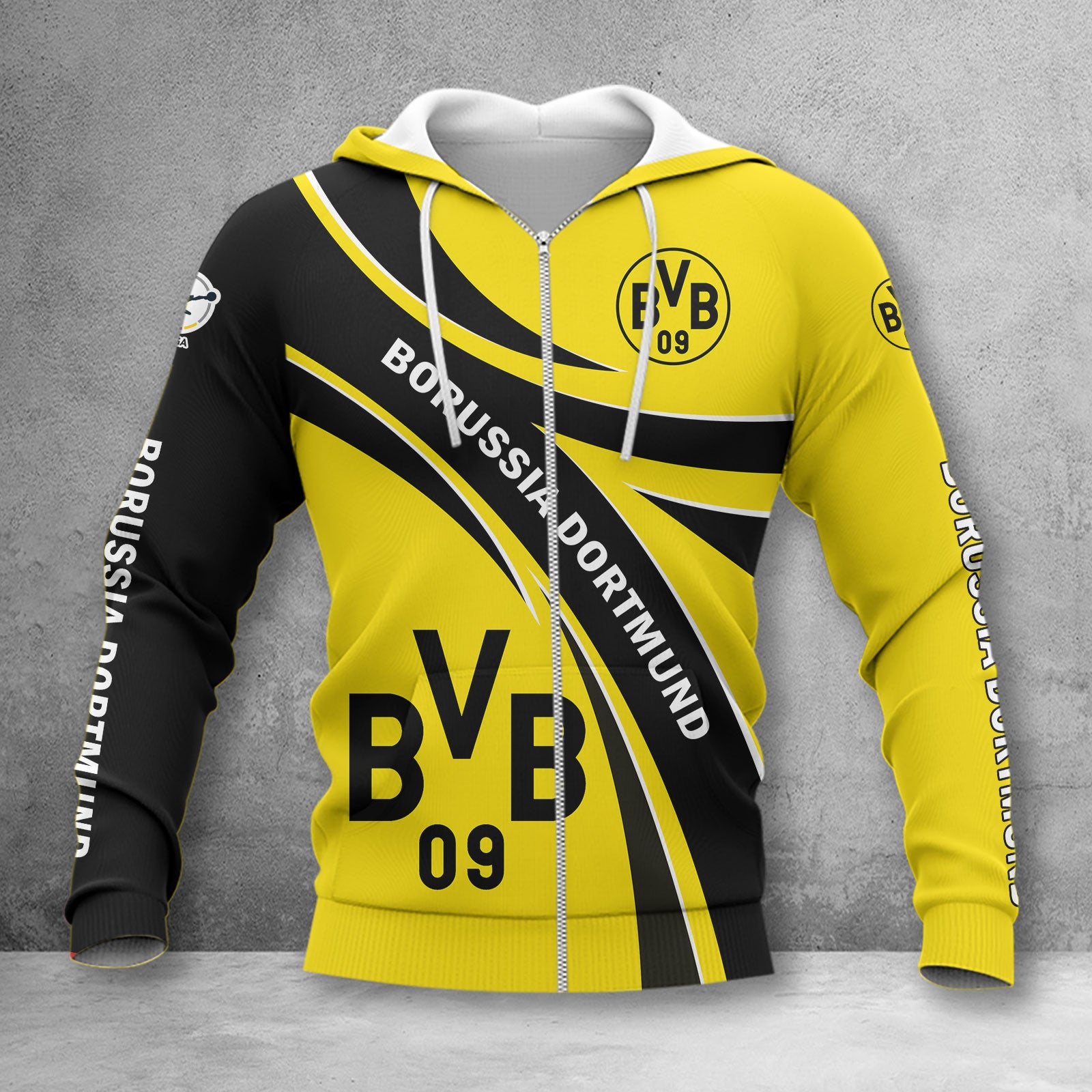 Borussia Dortmund II Hoodie Zip Herren | BVB II Kapuzenjacke mit Reißverschluss WINA2482