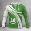 VfL Wolfsburg Hoodie Zip Herren | WOB Kapuzenjacke mit Reißverschluss WINA2460