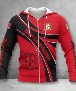 Bayer 04 Leverkusen Hoodie Zip Herren | B04 Kapuzenjacke mit Reißverschluss WINA2446