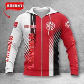1. FSV Mainz 05 Hoodie Zip Herren | Mainz 05 Kapuzenjacke mit Reißverschluss WINA10719