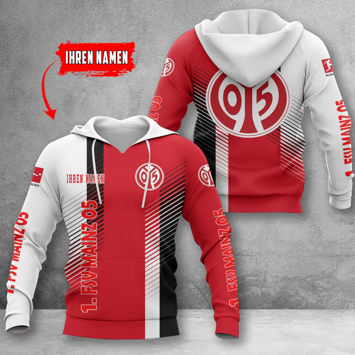 1. FSV Mainz 05 Hoodie Herren | Mainz 05 Kapuzenpullover WINA10719