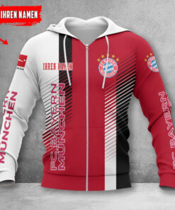 Bayern München Hoodie Zip Herren | FCB Kapuzenjacke mit Reißverschluss WINA10725