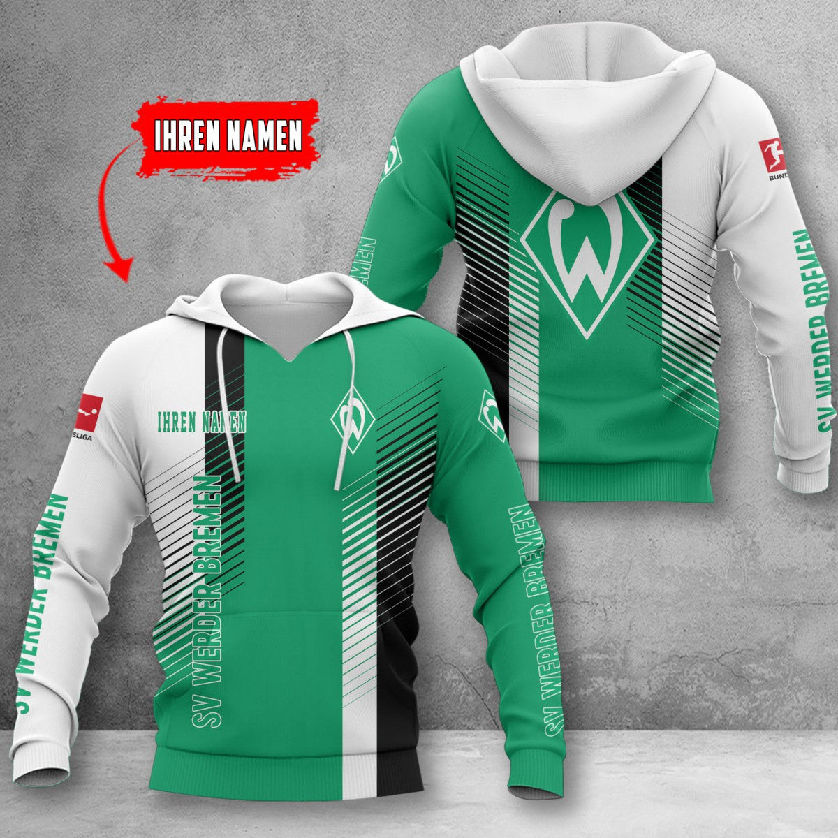 Werder Bremen Hoodie Herren | SVW Kapuzenpullover WINA10735