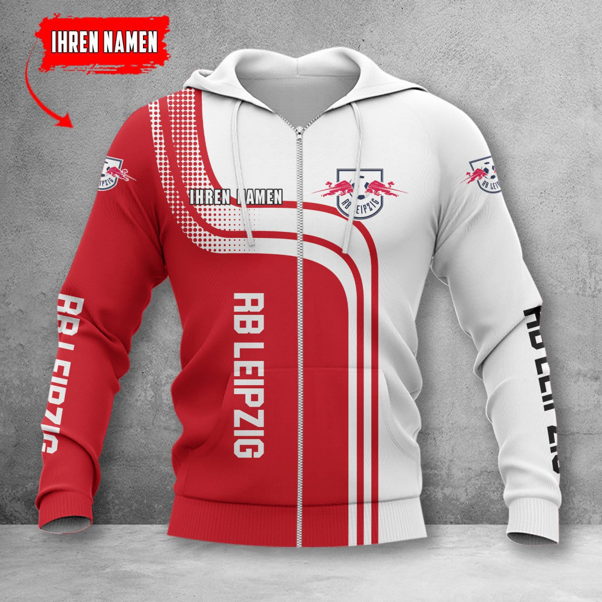 RB Leipzig Hoodie Zip Herren | RBL Kapuzenjacke mit Reißverschluss WINA60127