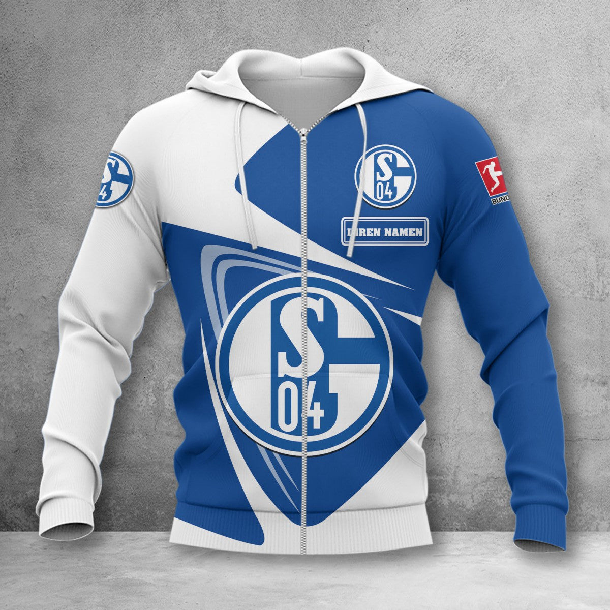 Schalke 04 Hoodie Zip Herren | S04 Kapuzenjacke mit Reißverschluss WINA17715