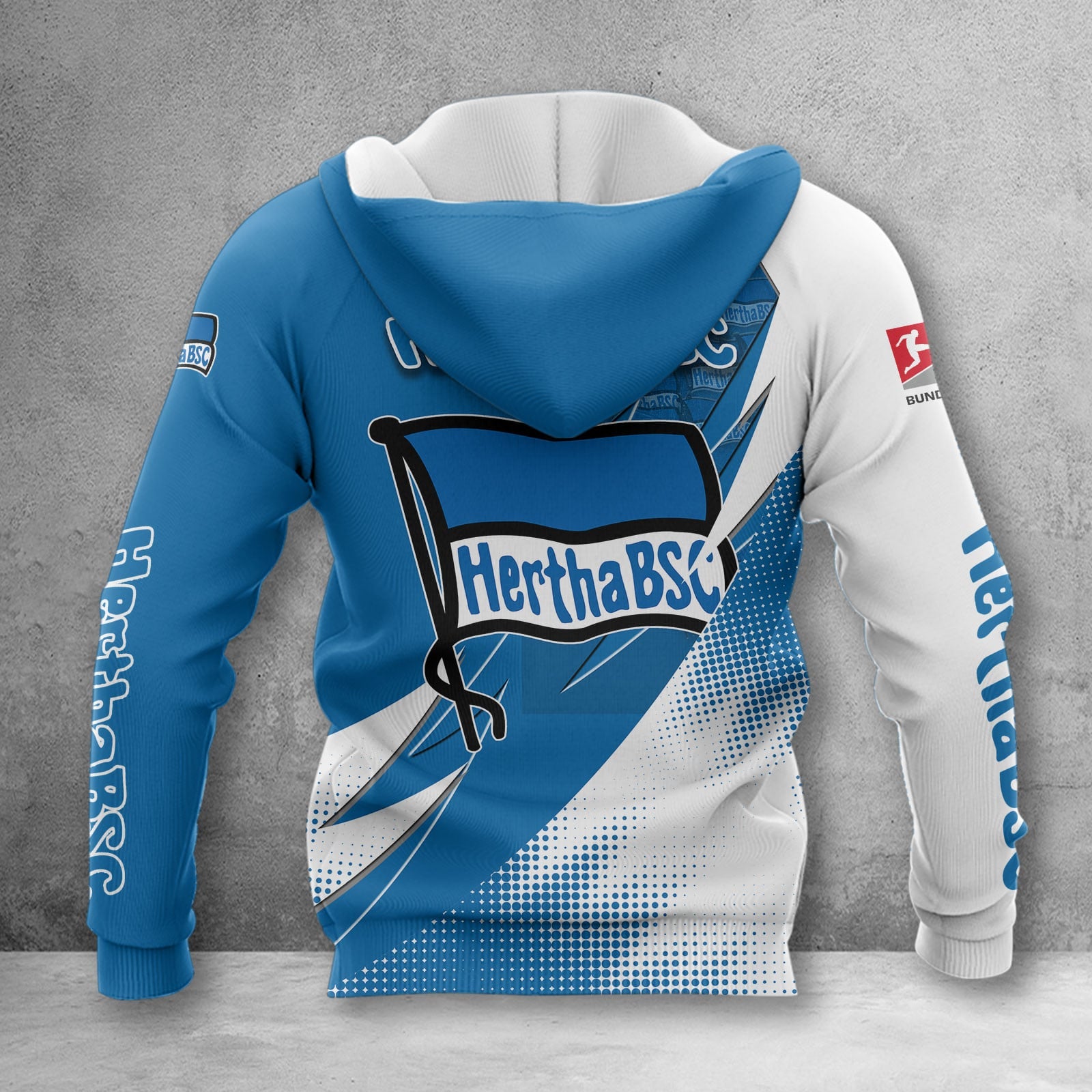 Hertha BSC Hoodie Zip Herren | Hertha Kapuzenjacke mit Reißverschluss WINA23182 – Bild 2
