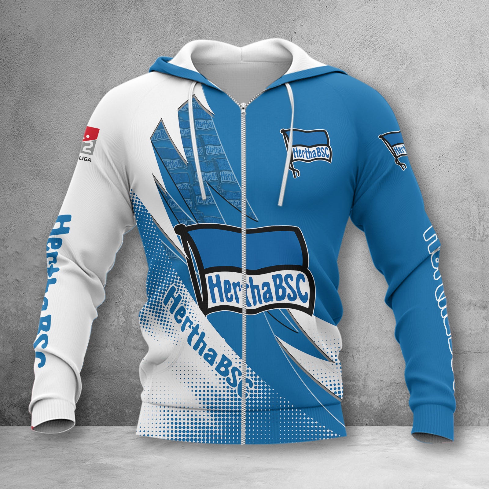 Hertha BSC Hoodie Zip Herren | Hertha Kapuzenjacke mit Reißverschluss WINA23182