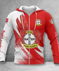 Bayer 04 Leverkusen Hoodie Zip Herren | B04 Kapuzenjacke mit Reißverschluss WINA23156