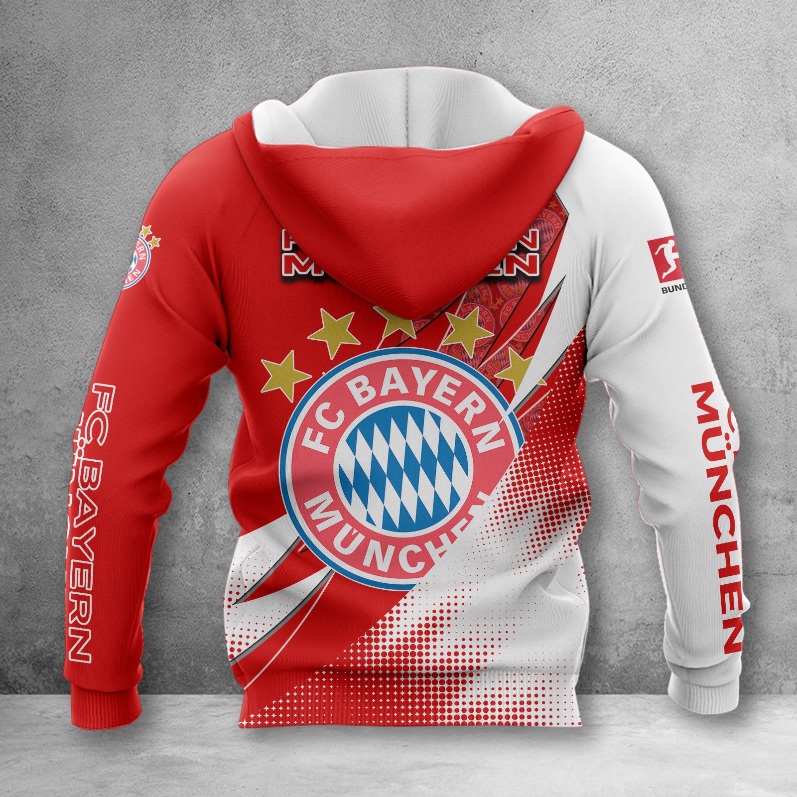 Bayern München Hoodie Zip Herren | FCB Kapuzenjacke mit Reißverschluss WINA23162 – Bild 2