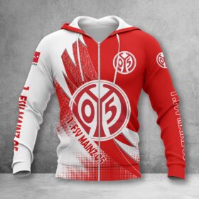 1. FSV Mainz 05 Hoodie Zip Herren | Mainz 05 Kapuzenjacke mit Reißverschluss WINA23155