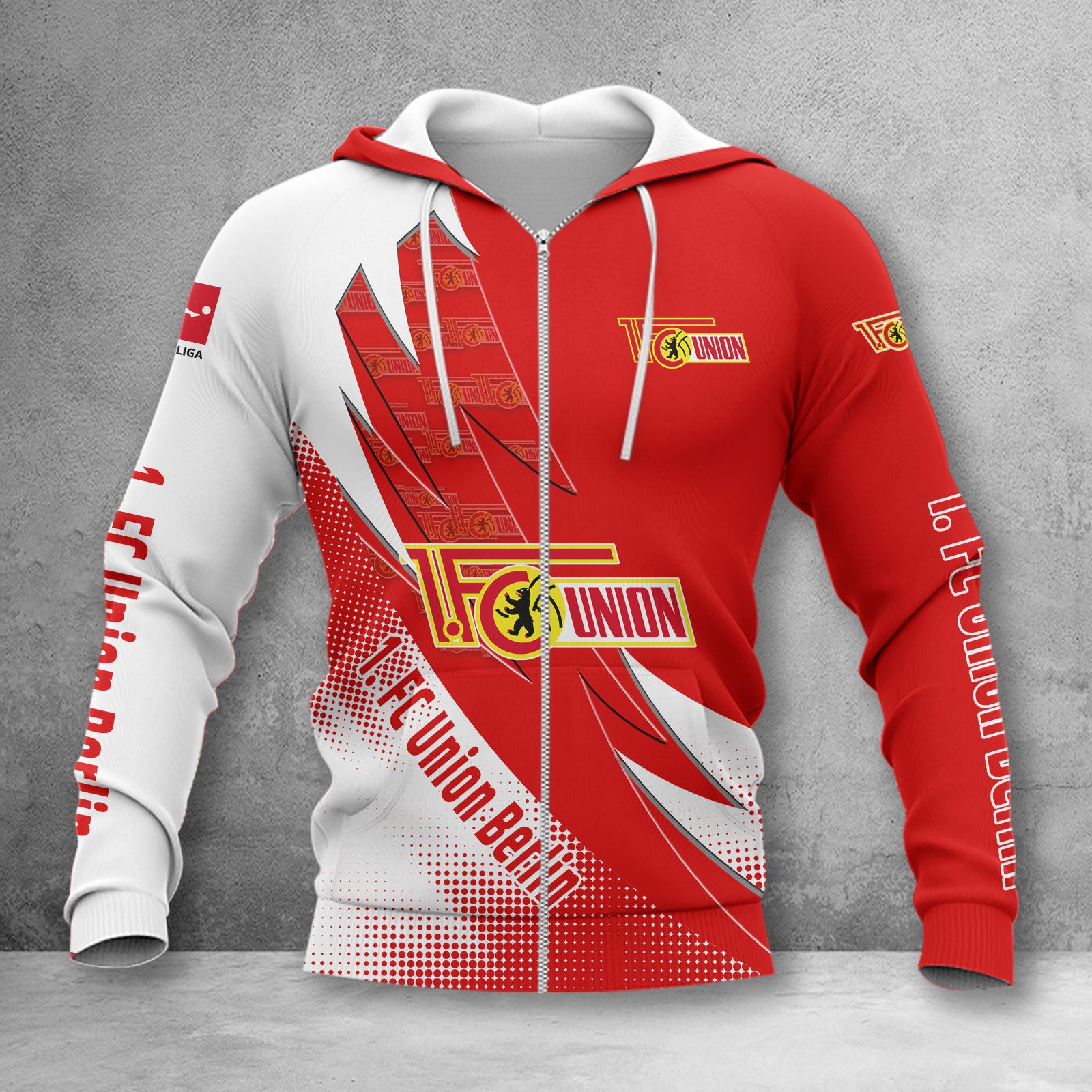 Union Berlin Hoodie Zip Herren | FCU Kapuzenjacke mit Reißverschluss WINA23166