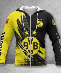 Borussia Dortmund Hoodie Zip Herren | BVB Kapuzenjacke mit Reißverschluss WINA23157