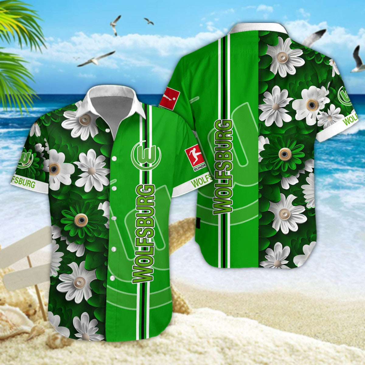 Hawaiihemd VfL Wolfsburg – Herren Sommerhemd Edition B