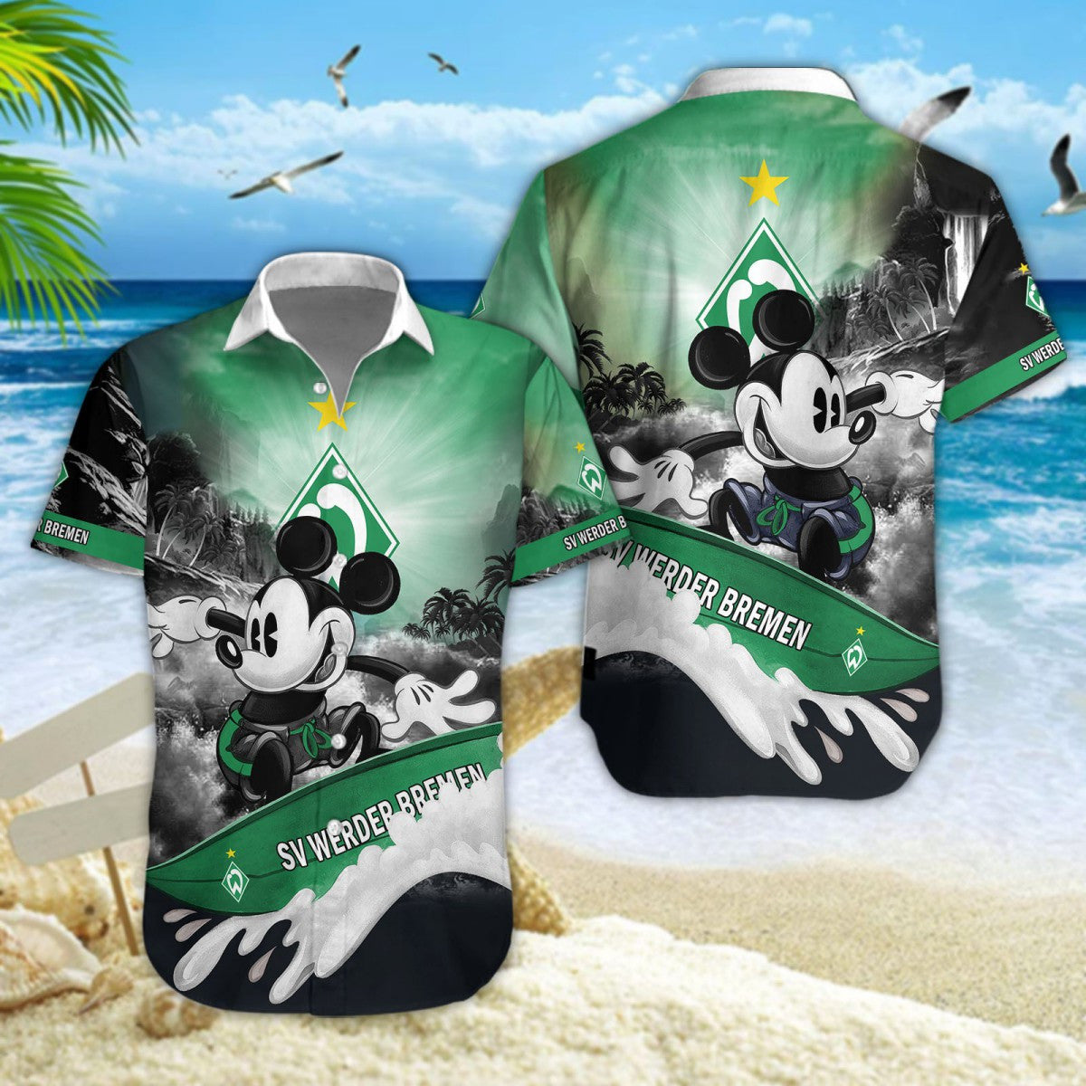 Hawaiihemd Werder Bremen – Herren Sommerhemd Classic