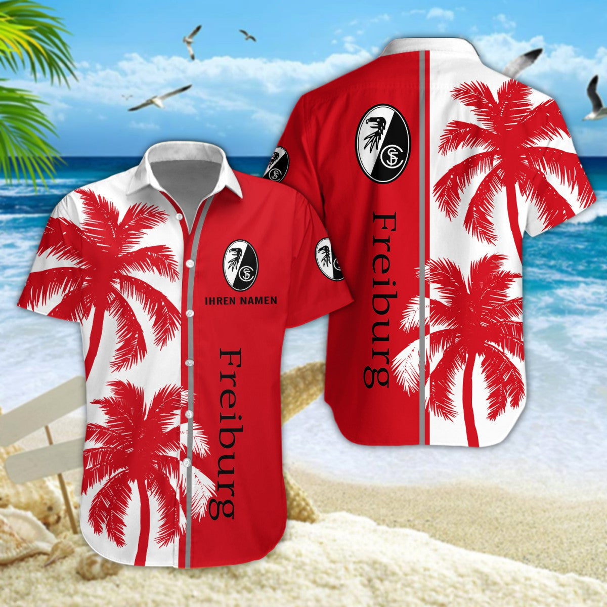 Hawaiihemd SC Freiburg – Herren Sommerhemd Modern