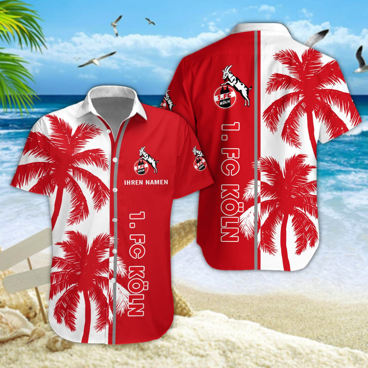 Hawaiihemd 1. FC Köln – Herren Sommerhemd Modern