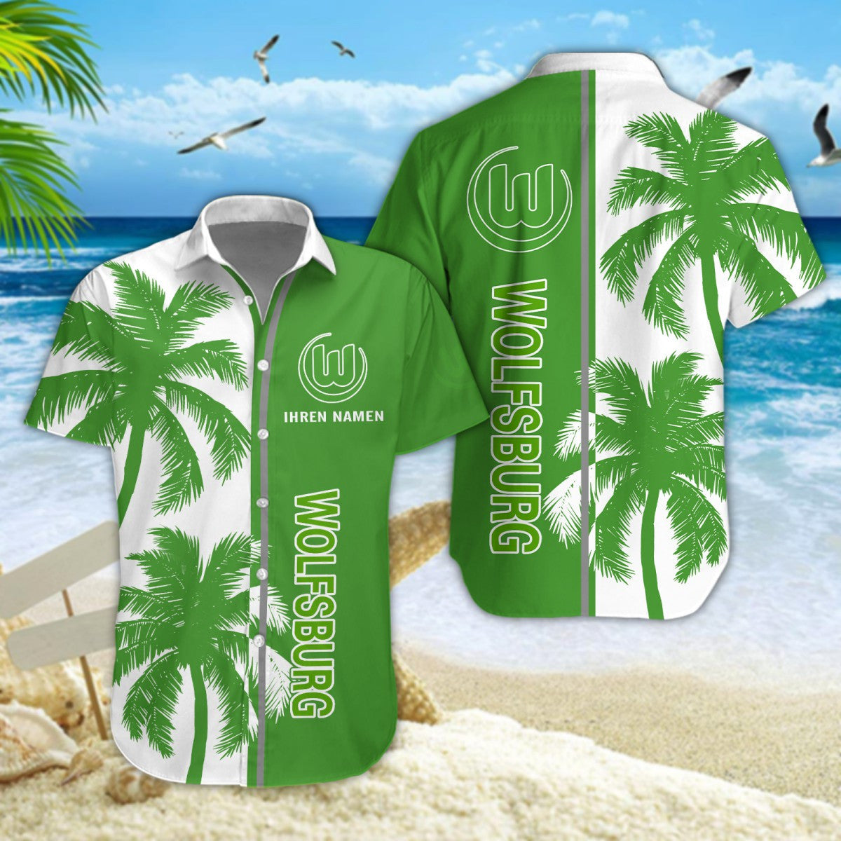 Hawaiihemd VfL Wolfsburg – Herren Sommerhemd Modern