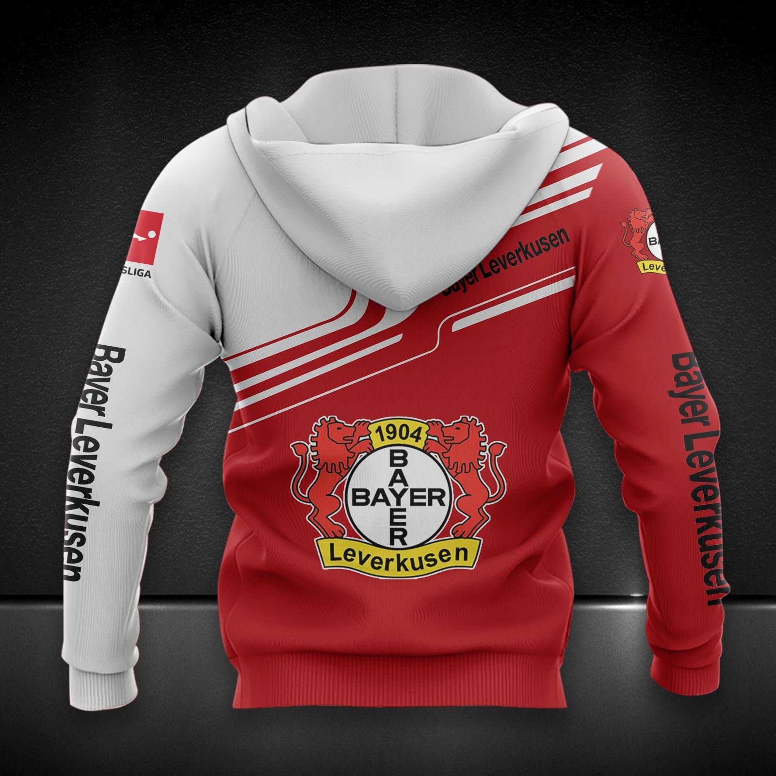 Bayer 04 Leverkusen Hoodie Zip Herren | B04 Kapuzenjacke mit Reißverschluss DDQQA80214 – Bild 2