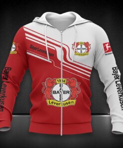 Bayer 04 Leverkusen Hoodie Zip Herren | B04 Kapuzenjacke mit Reißverschluss DDQQA80214