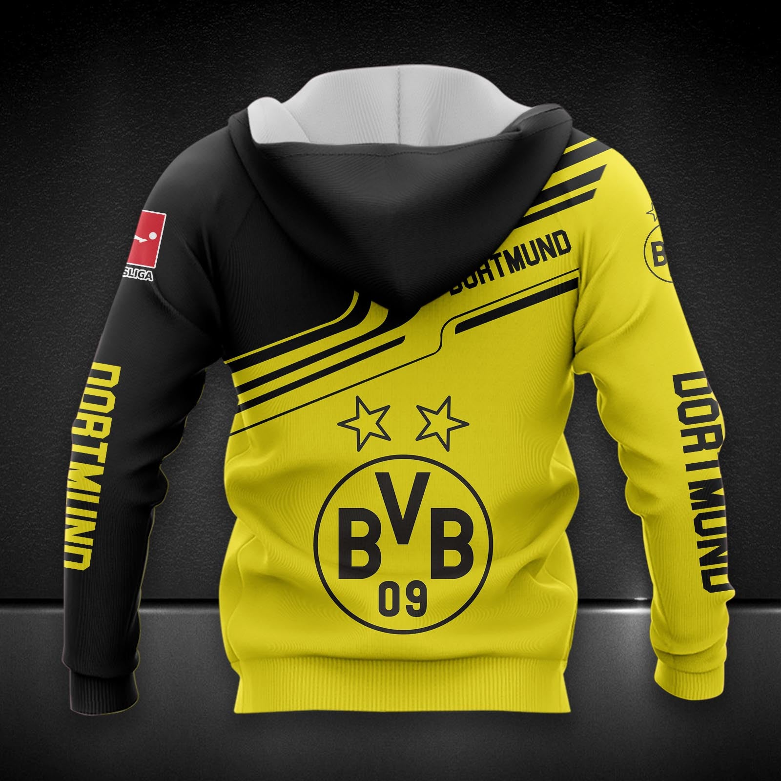 Borussia Dortmund Hoodie Herren | BVB Kapuzenpullover DDQQA80215 – Bild 2