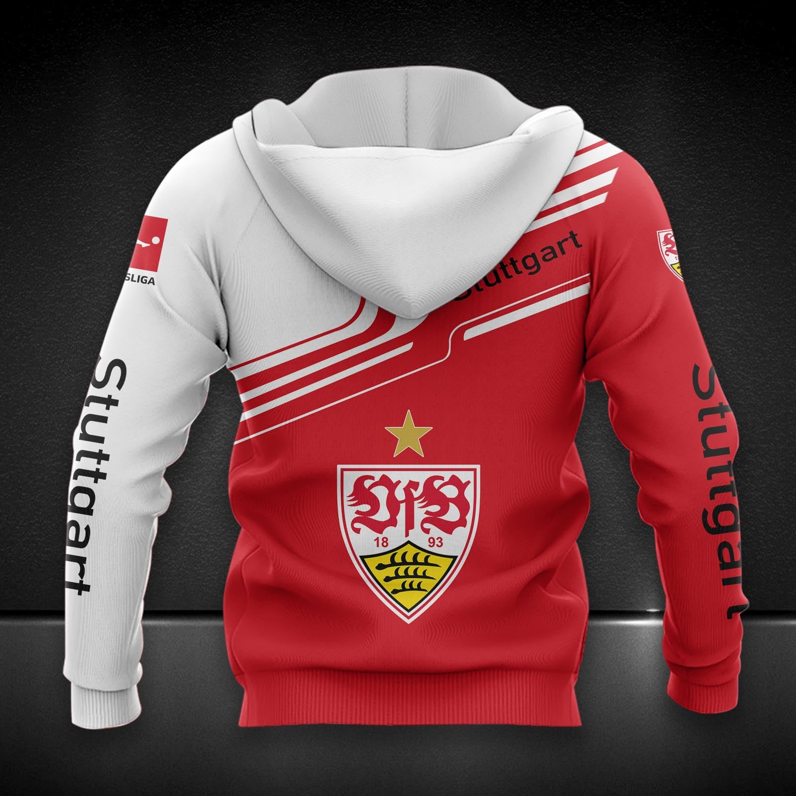 VfB Stuttgart Hoodie Herren | VfB Kapuzenpullover DDQQA80226 – Bild 2