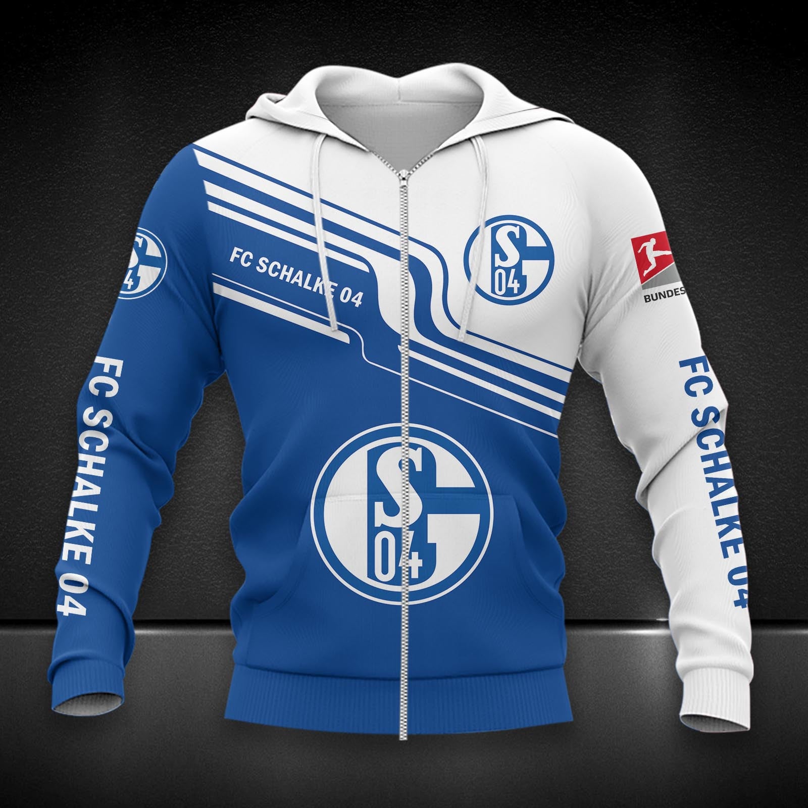 Schalke 04 Hoodie Zip Herren | S04 Kapuzenjacke mit Reißverschluss DDQQA80223