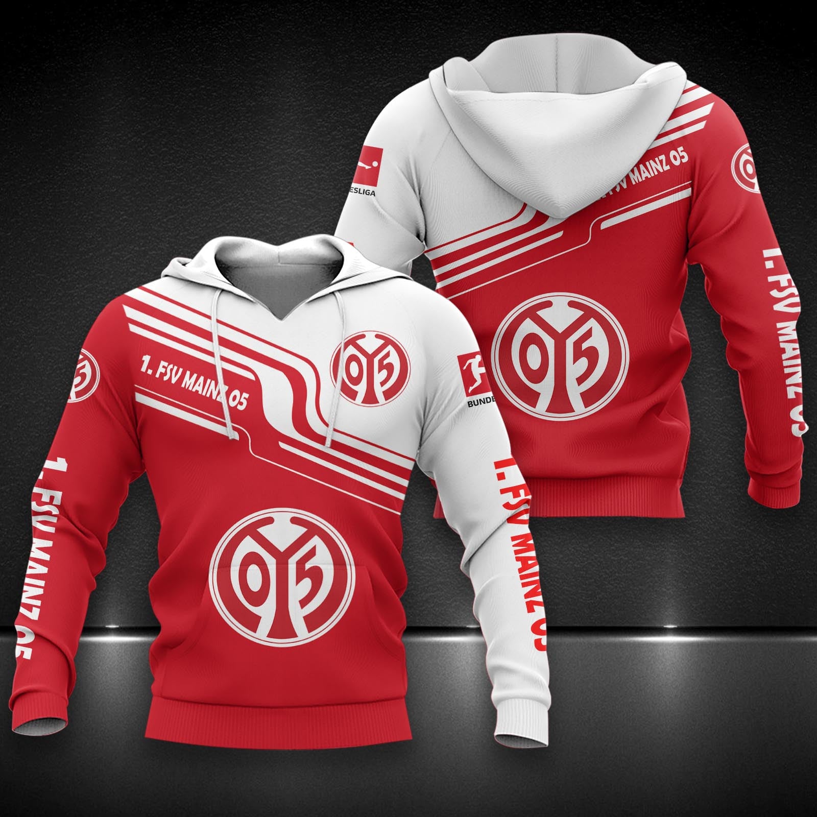 1. FSV Mainz 05 Hoodie Herren | Mainz 05 Kapuzenpullover DDQQA80213