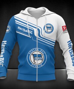 Hertha BSC Hoodie Zip Herren | Hertha Kapuzenjacke mit Reißverschluss DDQQA80220