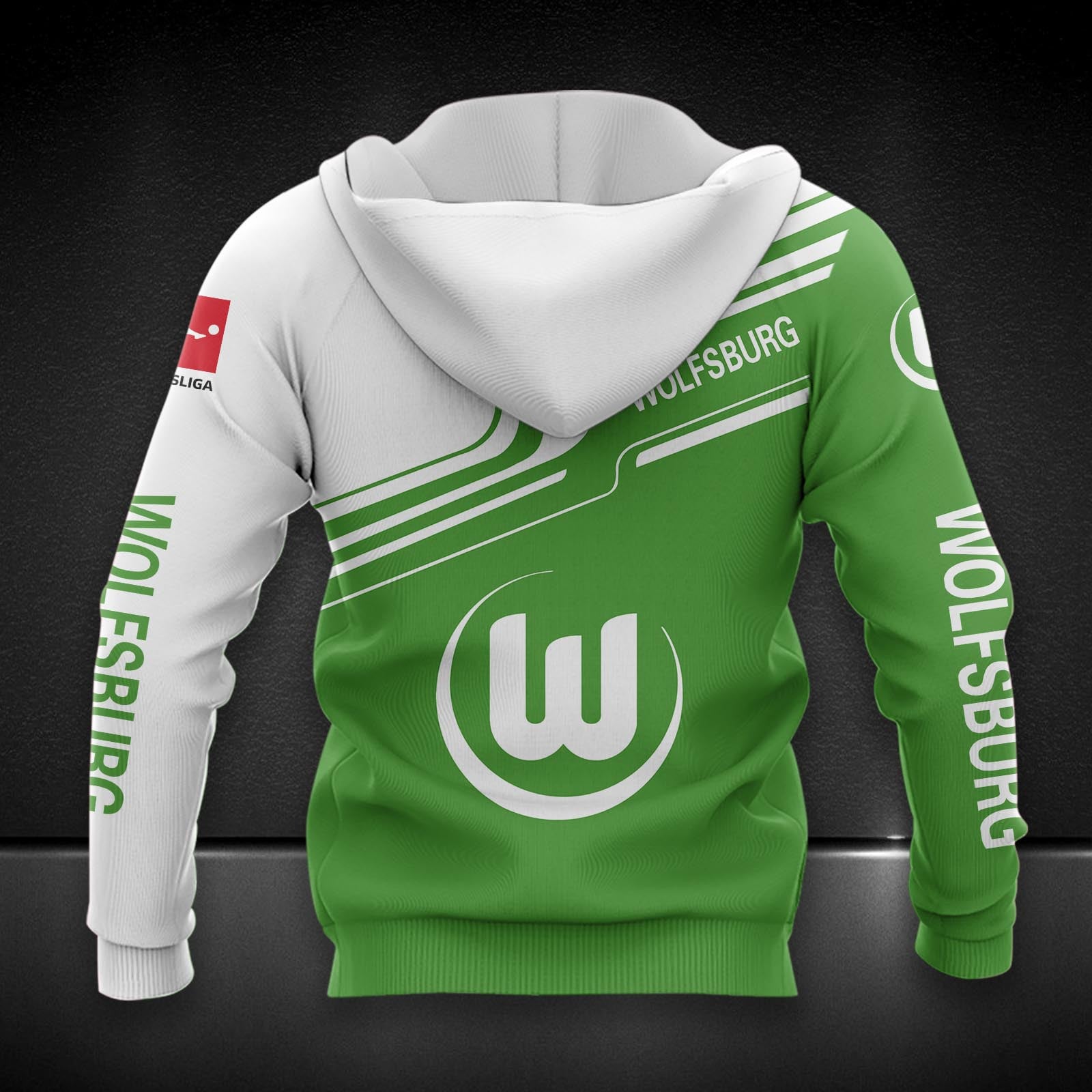 VfL Wolfsburg Hoodie Zip Herren | WOB Kapuzenjacke mit Reißverschluss DDQQA80228 – Bild 2
