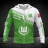 VfL Wolfsburg Hoodie Zip Herren | WOB Kapuzenjacke mit Reißverschluss DDQQA80228