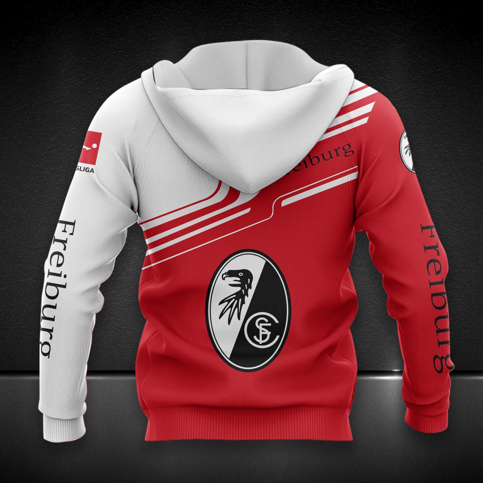 SC Freiburg Hoodie Herren | SCF Kapuzenpullover DDQQA80222 – Bild 2
