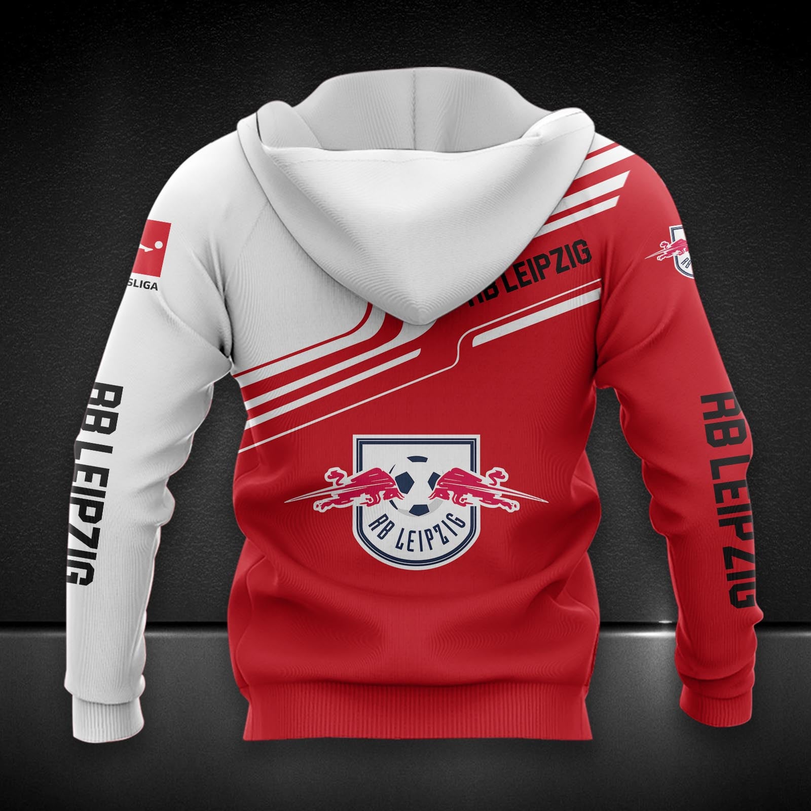 RB Leipzig Hoodie Zip Herren | RBL Kapuzenjacke mit Reißverschluss DDQQA80221 – Bild 2